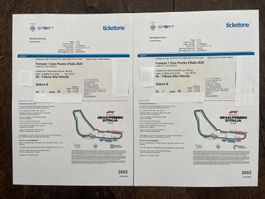 2 Tickets Formel1 Monza für Samstag Tribuna Alta Velocita