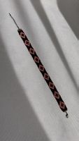 Perlen Halsband schwarz/korall/goldfarben verstellbar