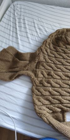 Damen Pullover Zopfmuster braun Handarbeit nicht getragen 