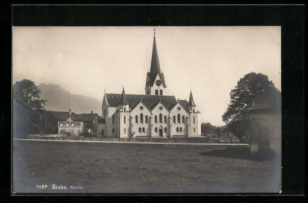 Cartoline postali: AK Grabs, Blick auf Kirche – Usato da Berlin venduto da bartko-reher