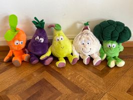 🥕🥦🍆🍐 Set 5 Peluches Légumes – Édition Spéciale 🌱
