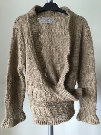 Cardigan LES OURS croisé laine & mohair, one size, cannelle