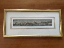 Stahlstich Rudolf Ringger 1860-1870 - Panoramaansicht Zürich