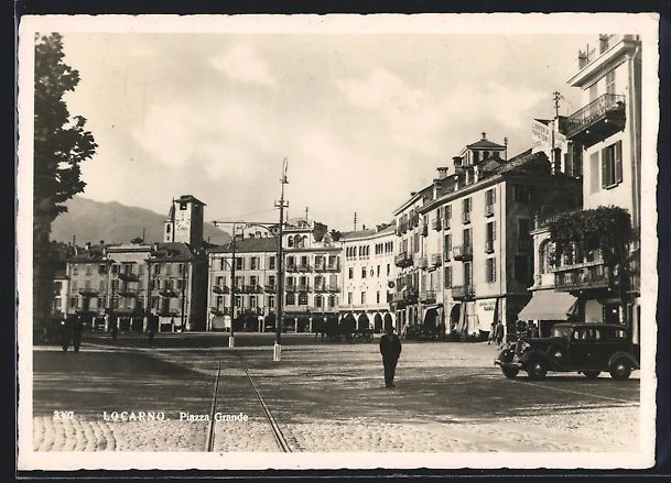 Cartoline postali: AK Locarno, Piazza Grande, 1947 – Usato da Berlin venduto da bartko-reher
