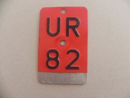 Velonummer Velo Nummer Schild UR 82 Uri 1982 Geschenk 000061