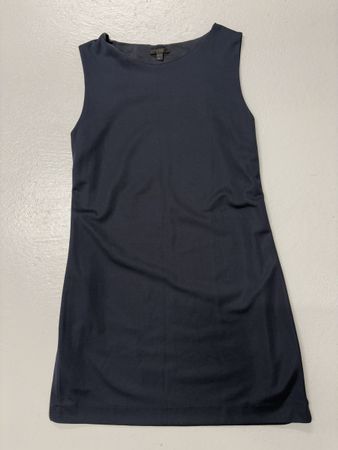 COS Kleid Gr. L dunkelblau A-Linie Baumwolle ärmellos