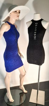 Sehr elegantes Kleid blau oder schwarz S/XS geschnürt