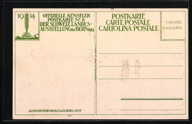 Cartoline postali: Bern, Schweizer Landes-Ausstellung 1914, – Usato da Berlin venduto da bartko-reher 1
