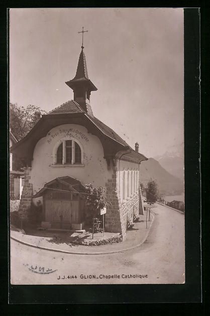 Cartoline postali: AK Glion, Chapelle Catholique, 1914 – Usato da Berlin venduto da bartko-reher