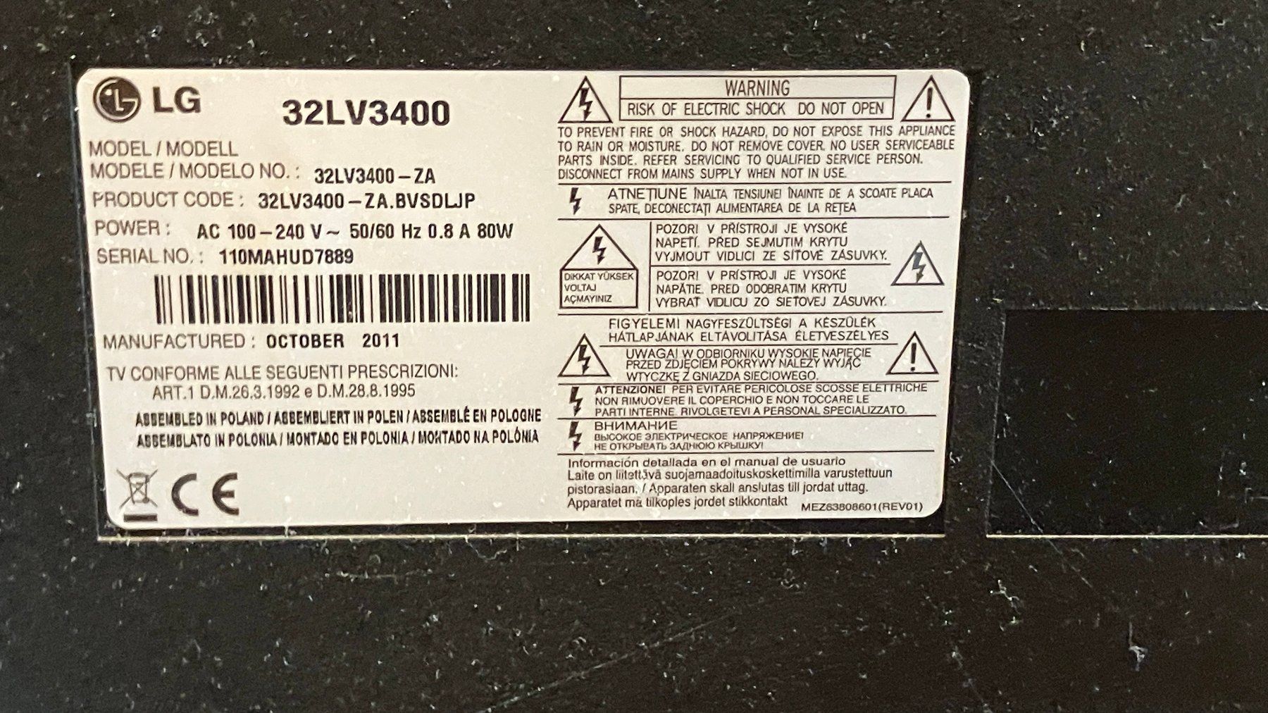 LG Televisori: Téléviseur LG 32LV3400 - ECRAN PLAT LCD LED – Usato da Ovronnaz venduto da LesBidochons 3