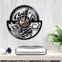 Grill Schallplattenuhr 30 cm /  NEU