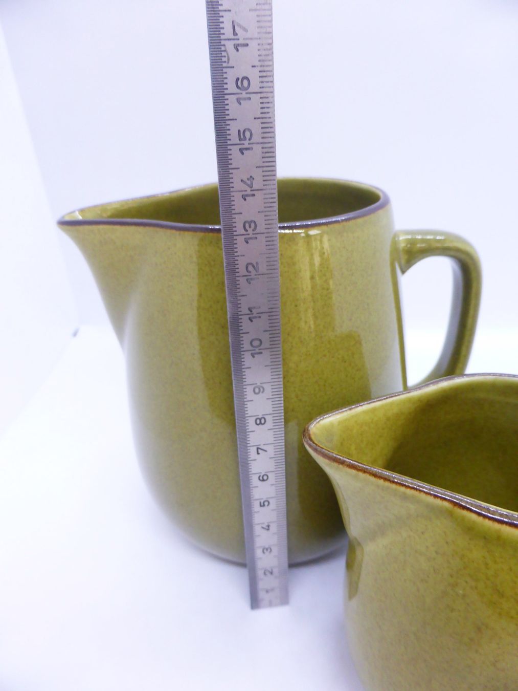 Rössler Caraffe: Rössler 1 pot à crème et lait décor vert olive – Usato da Porrentruy venduto da Kim017 3