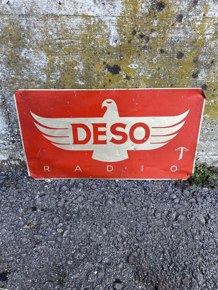 Insegne: Deso Radio Schweiz Armbrust Werbeschild Blechschild – Usato da Theilingen venduto da ovi123