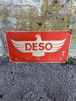 Deso Radio Schweiz Armbrust Werbeschild Blechschild