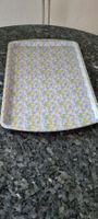 Tablett Blumenmuster Metall rechteckig guter Zustand