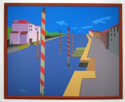 Bernhard Knoll - Am Kanal, 1983 - Acryl/LW