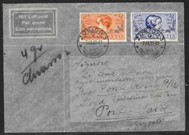 1937, J83+84 auf Luftpost-Brief n. Port Said/Ägypten (15568)
