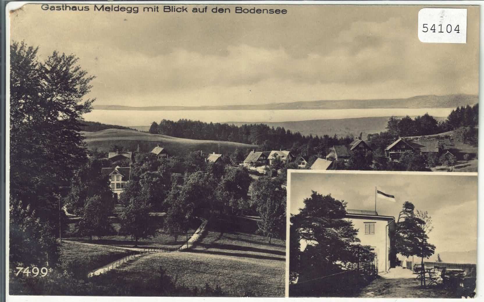 Cartes postales: Gasthaus Meldegg mit Blick auf den Bodensee – Défectueux à Ettingen par Kartenplanet