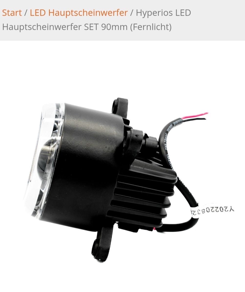 Accessori per altri veicoli: Hyperios LED Hauptscheinwerfer SET 90mm (Fernlicht) – Nuovo (secondo la descrizione) da Brittern venduto da aeb_6mw6 1