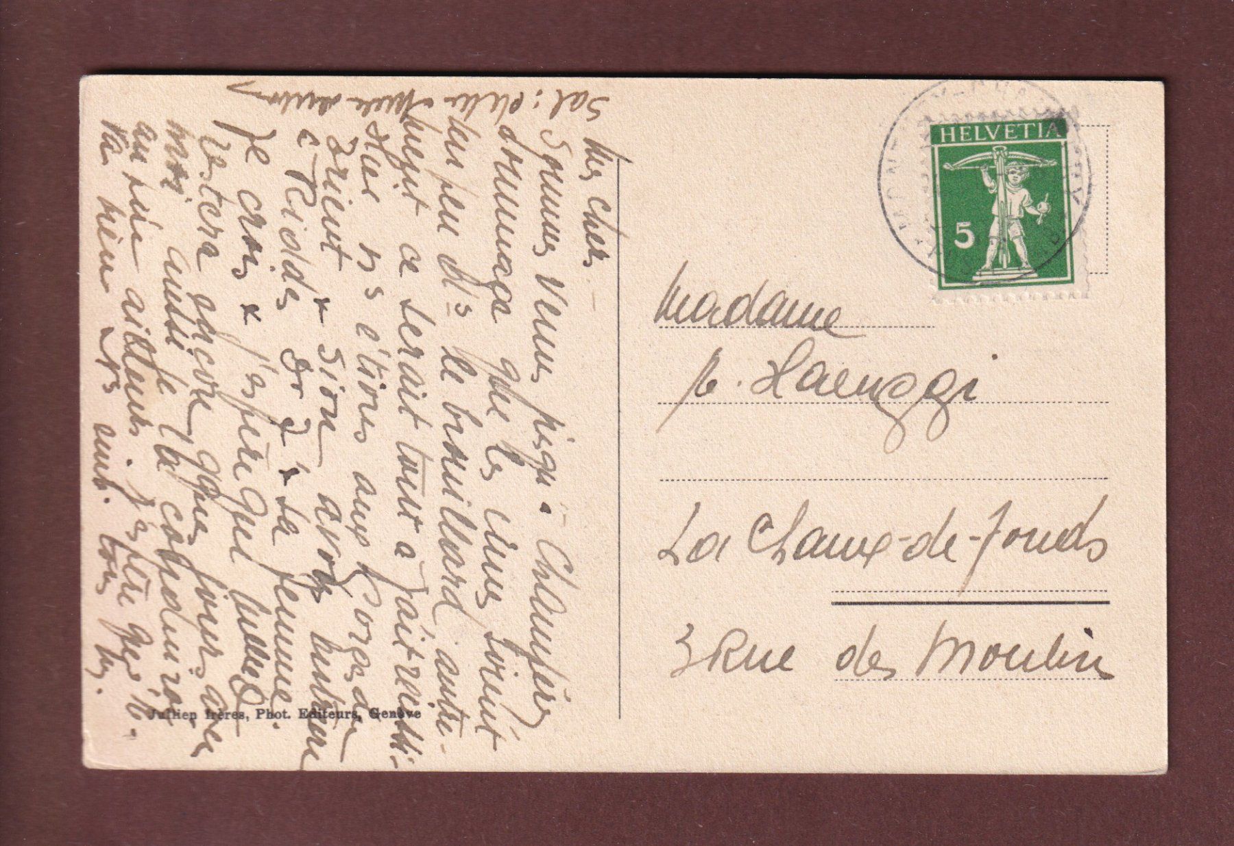 Cartoline postali: CHAMPERY sous la neige - Dents Blanches - 1915 – Usato da Pully venduto da nicecards 1