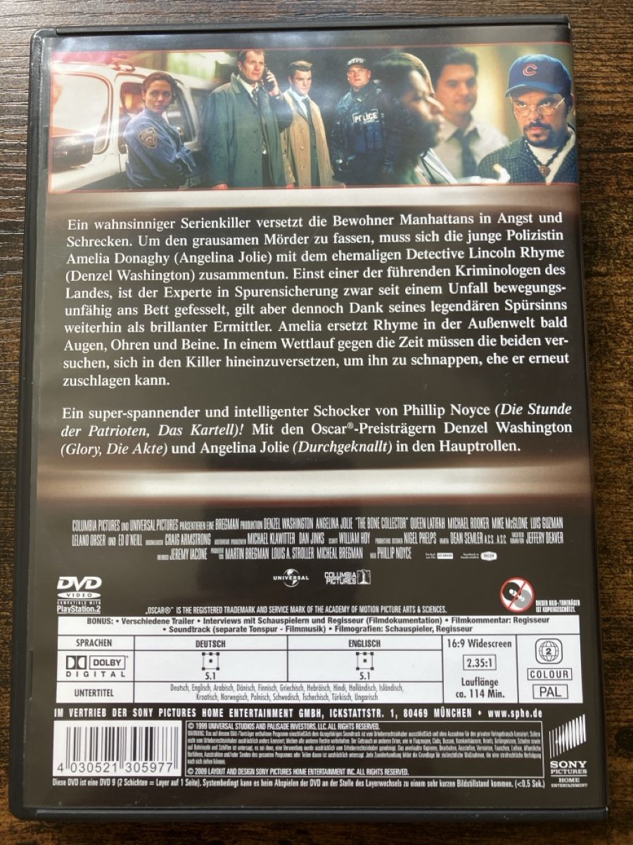 Alle DVDs: Der Knochenjäger DVD – Gebraucht aus Glarus von Jhuber78 1