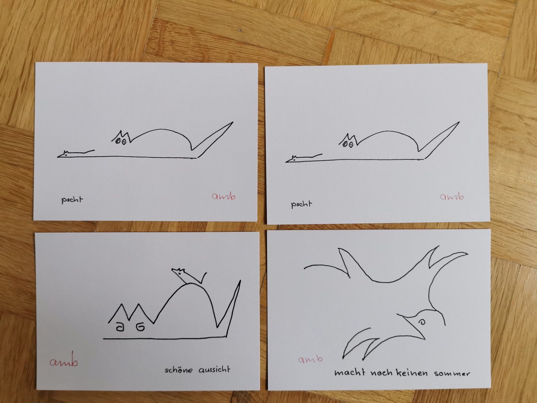 Cartoline: 4 Postkarten Tiere (neu) – Nuovo (secondo la descrizione) da Stäfa venduto da flamingo_17