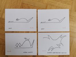 4 Postkarten Tiere (neu)