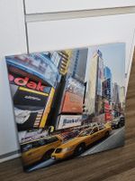 Leinwandbild auf Holzrahmen New York Time Square City Taxi