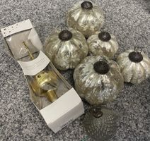 Vintage Christbaumkugeln & Spitze, Glas, Silber, Top! (56)