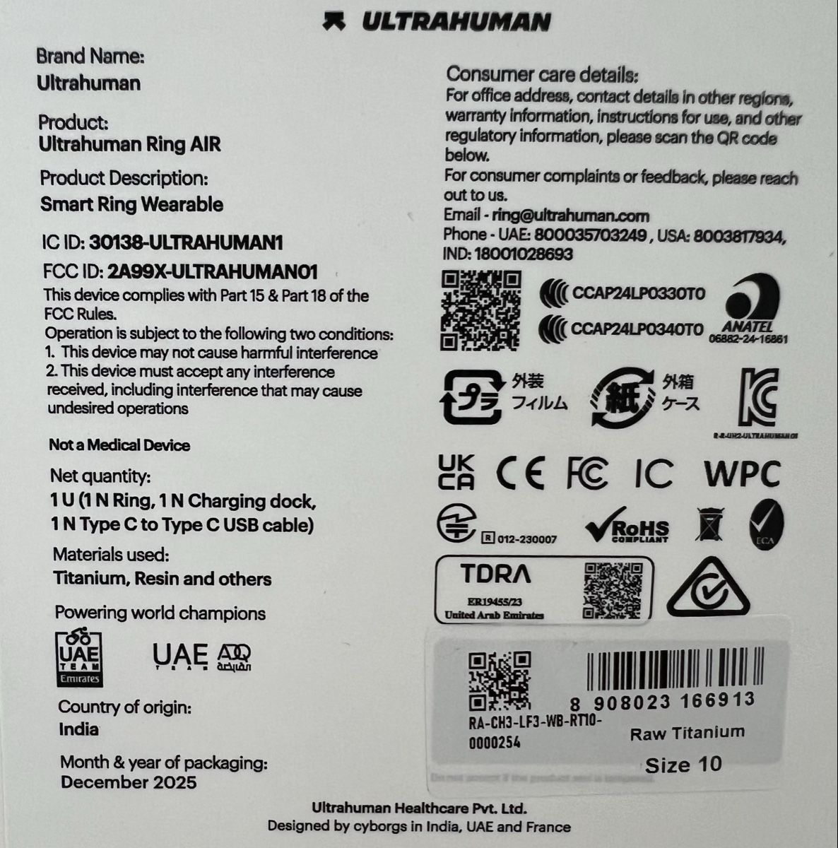 Tops: Ultrahuman Ring Air Size 10 Raw Titanium  – Neuf avec emballage d'origine à Thun par nic_z82d 4