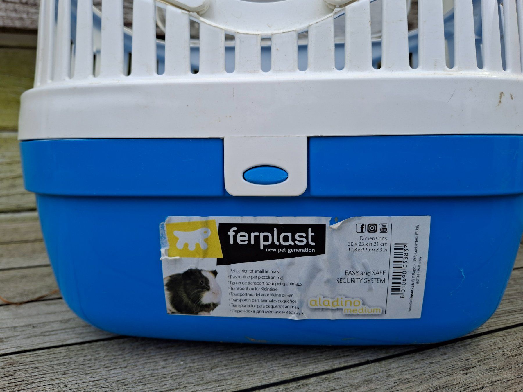 Ferplast Gabbie, trasporto & Sicurezza: Gebrauchte Ferplast Aladino Transportbox Medium, Blau – Usato da Walterswil SO venduto da peiper2 2