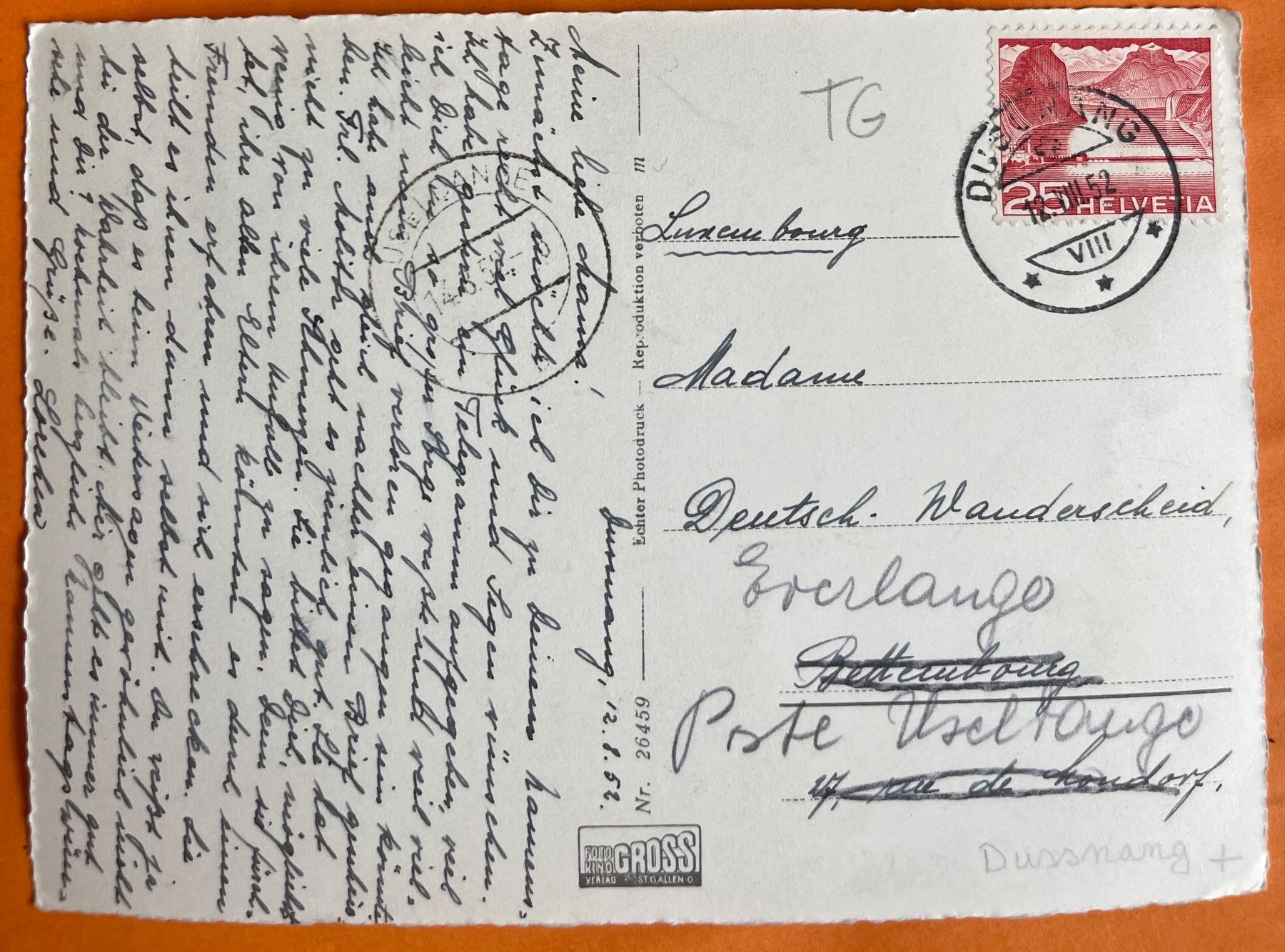 Ansichtskarten: DUSSNANG - Kitz Wildpark 1952 – Gebraucht aus Lutry von Ediego 1