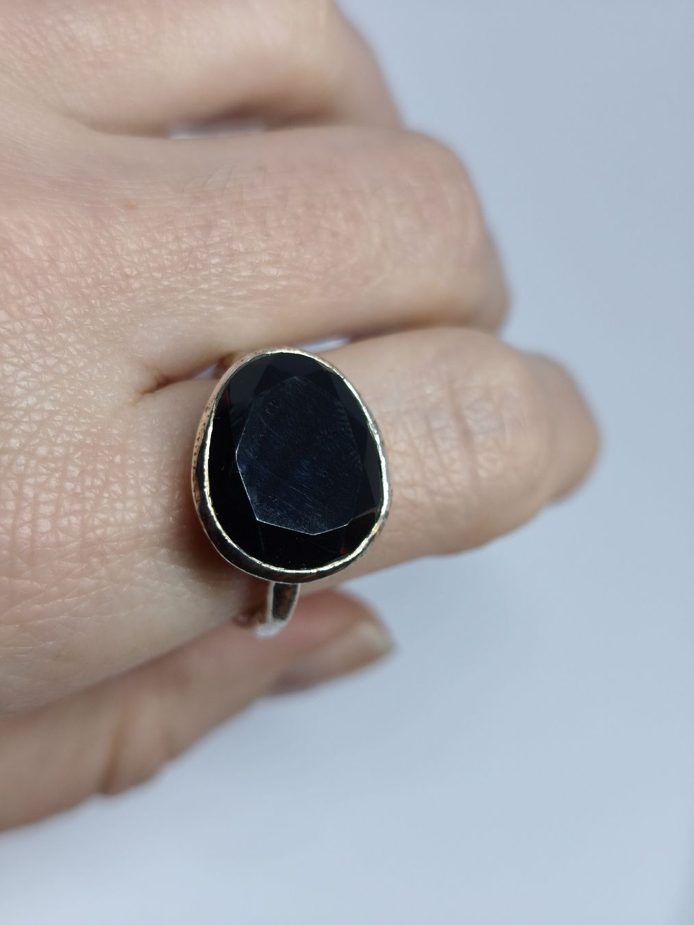 Ringe: Massiver Silber Onyx-Ring, vintage Stil, Echtstein Handgemac – Gebraucht aus St. Gallen von GIULESGG 1