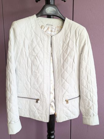 Lederjacke weiss, Grösse M