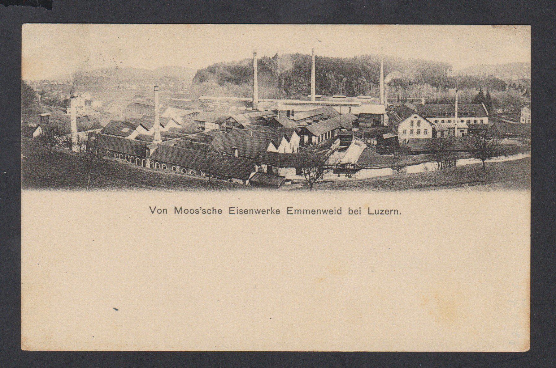Cartoline postali: Emmenbrücke  LU   :   alte Ansichtskarte von Moos Eisenwerke – Usato da Vitznau venduto da Ropaku
