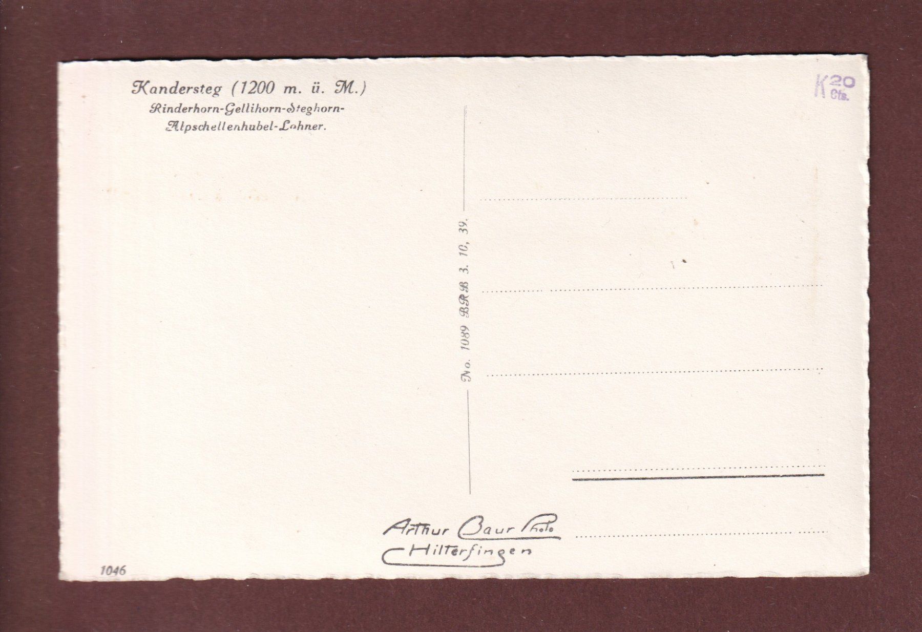 Cartoline postali: KANDERSTEG – Usato da Pully venduto da nicecards 1