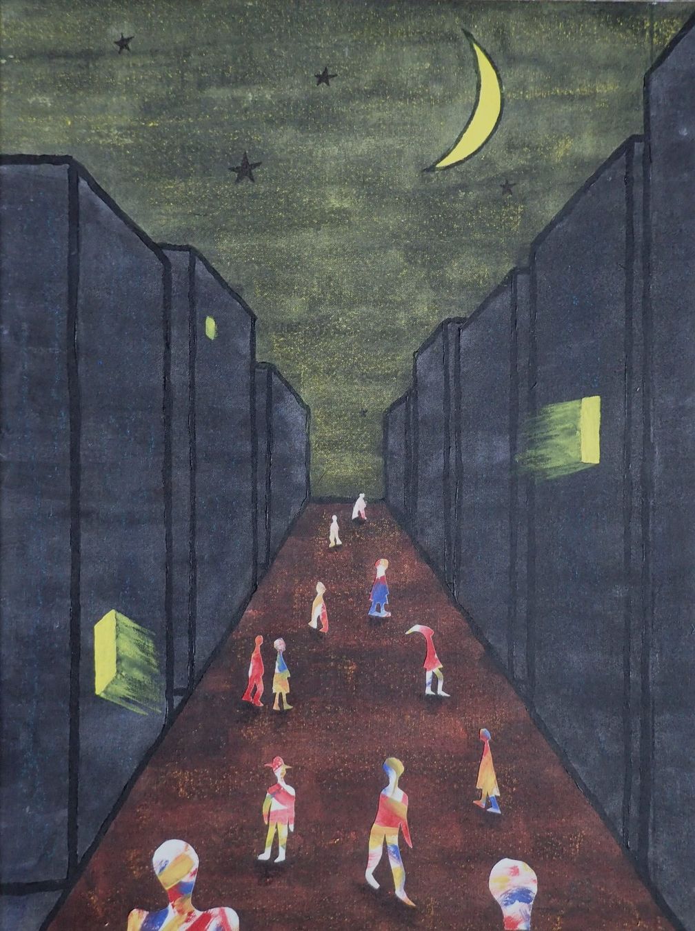 Gemälde: Surreales Gemälde: Night walk – Neu (gemäss Beschreibung) aus Fribourg von erw_68dx