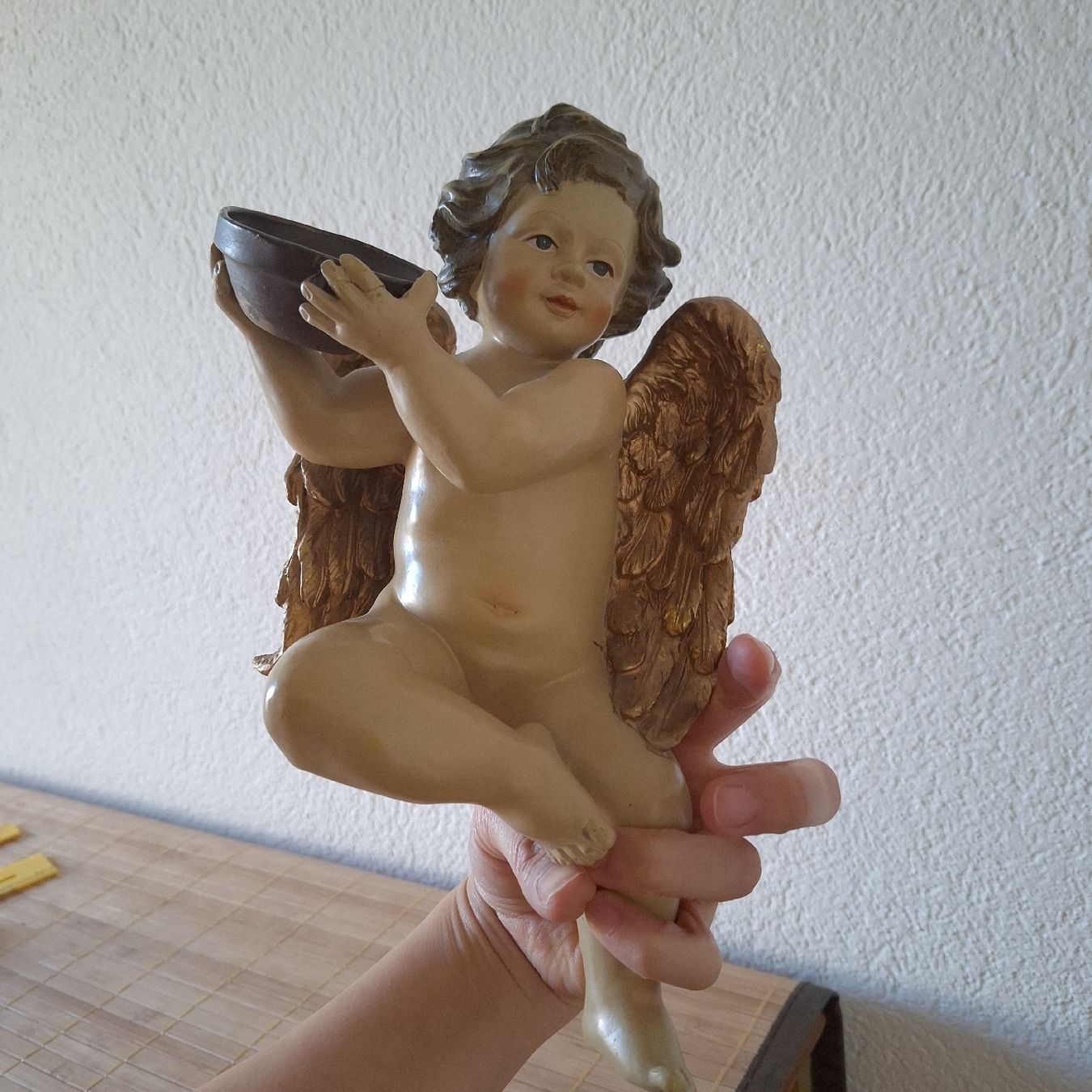 Statuette: Versand möglich.  Herziger, sitzender Engel – Usato da Winterthur venduto da Goldpipau 8