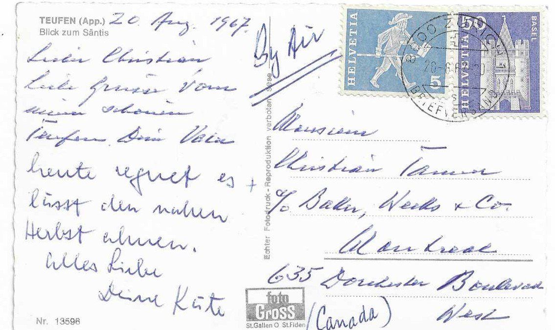 Cartoline postali: AK TEUFEN 1967 – Usato da Schlossrued venduto da Aronliam 1