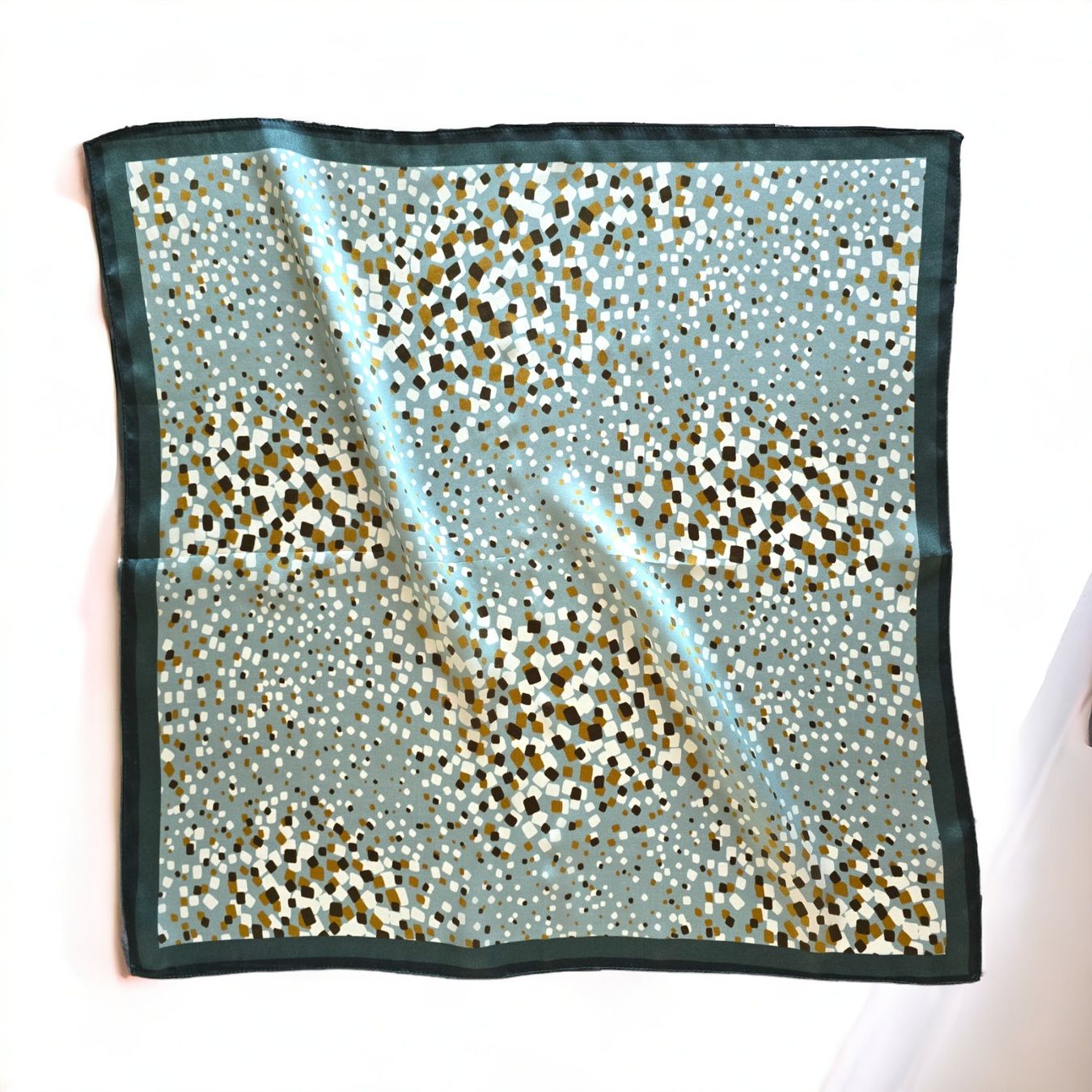 Foulard & Sciarpe: New 53cm Light Teal Silk Scarf, Mosaic Pattern 100% Silk – Nuovo e nell'imballaggio originale da Baar venduto da virginiablossoms 7