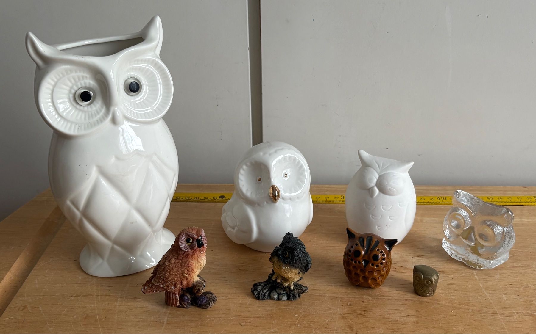 Statuette: Eulen Figuren Set diverse Materialien gebraucht – Usato da Frick venduto da Rukki