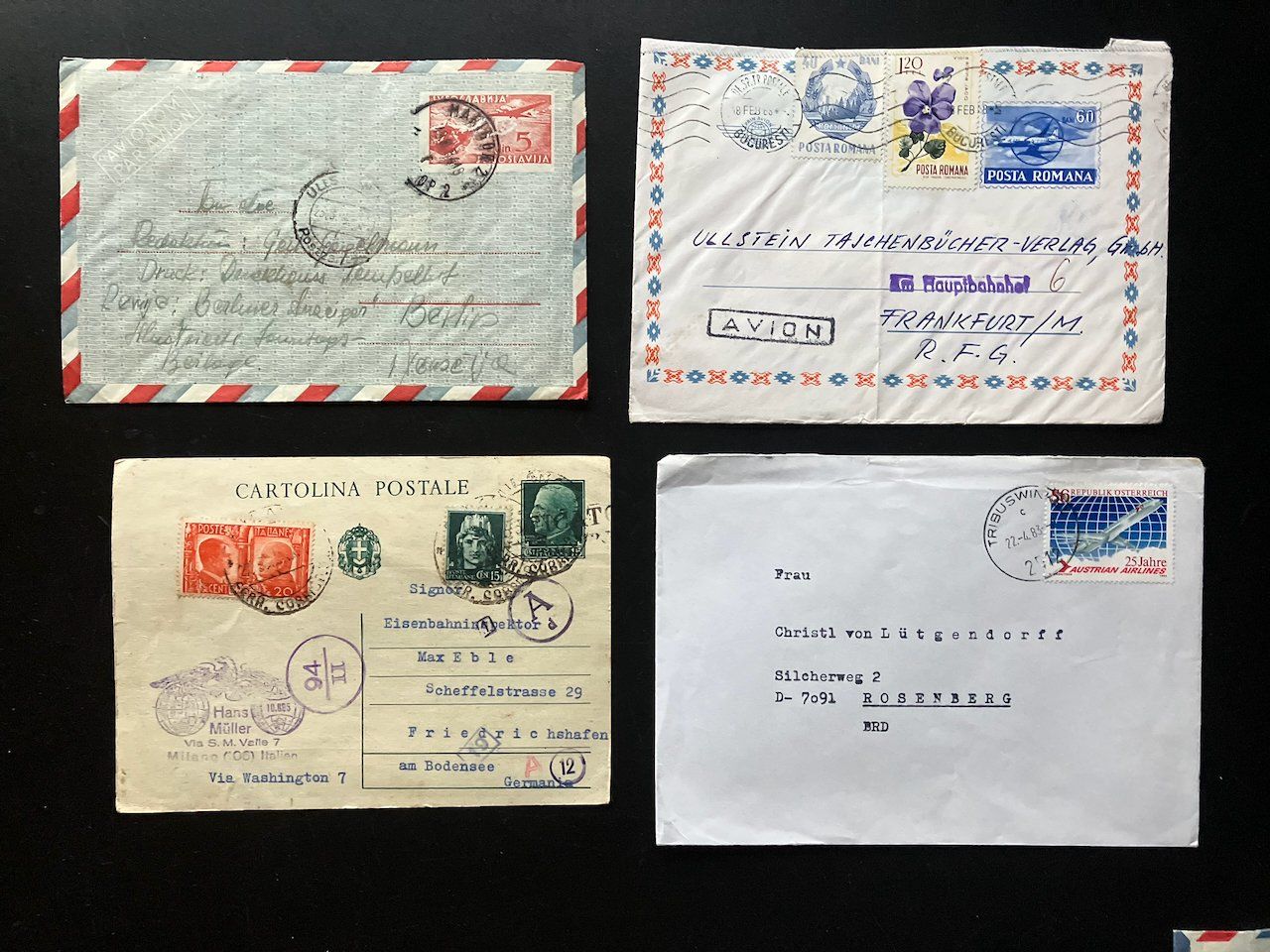 Tutti i francobolli: Luftpostbriefe Europa und Welt 1922-91 – Usato da Nesslau venduto da zueri6 1