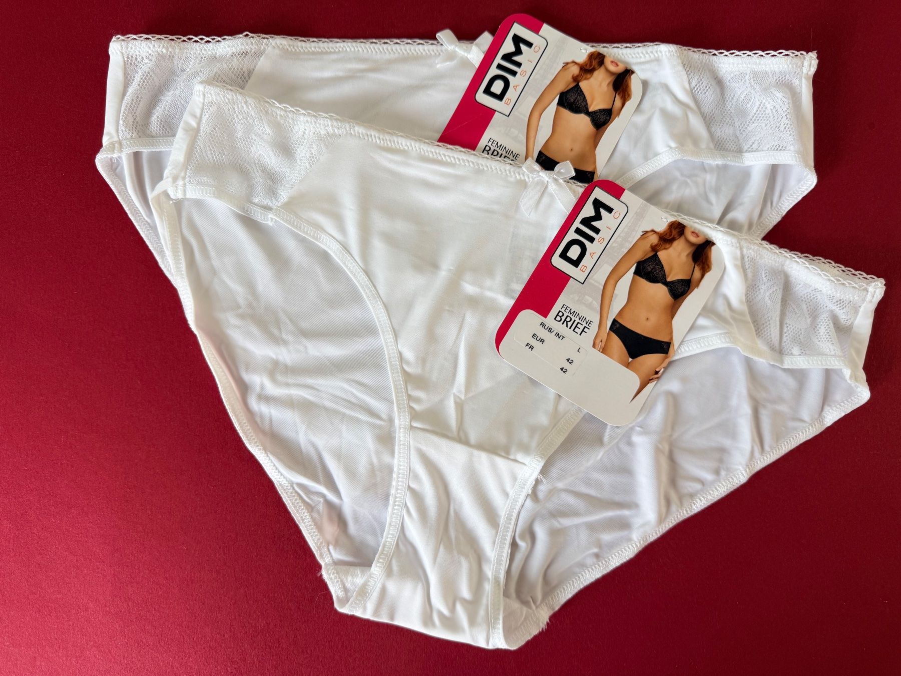 Dim Altra biancheria intima: DIM Basic, Slips FEMININE, Grösse 42, 2 Stück in Weiss – Nuovo e nell'imballaggio originale da Rudolfstetten venduto da gst_g7xl