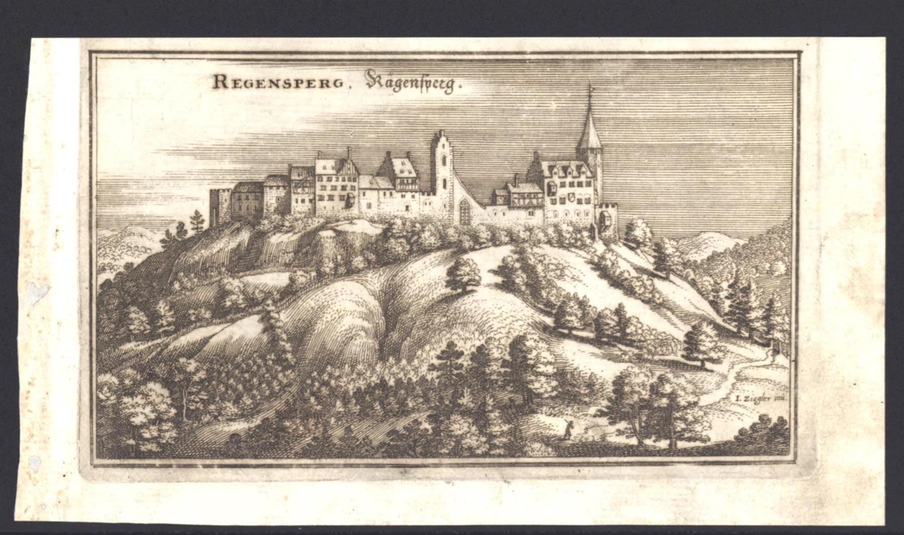 Incisioni: Regensberg Kupferstich von Merian – Usato da Rafz venduto da Helvet32