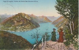 TI 249 Veduta del San Salvatore, 915 m, Lago di Lugano, 1920