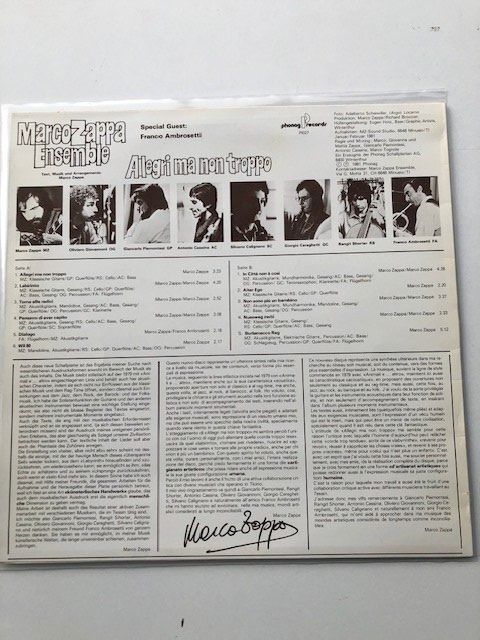 Dischi in vinile: Marco Zappa – Usato da Aarwangen venduto da Jukebox3 3
