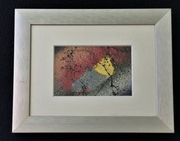 Original Bild farbig Acryl Alurahmen Silber Unikat