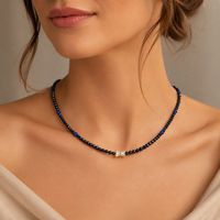 SAPHIR Kette Halskette Edelstein Collier Halsschmuck 45 cm
