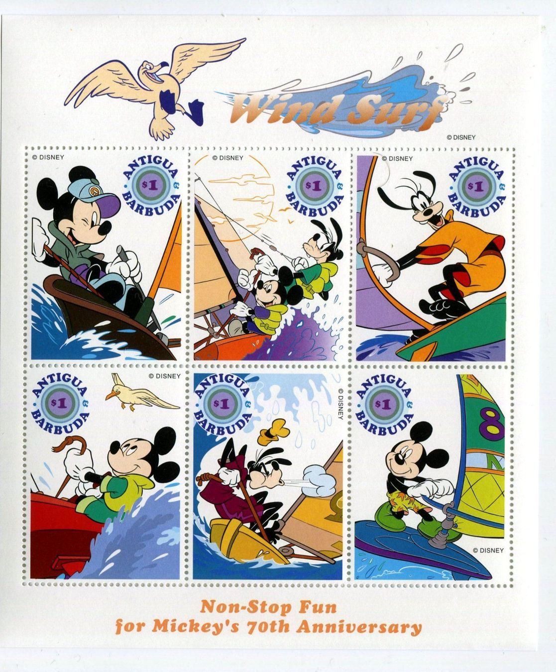 Tutti i francobolli: Block Walt Disney. Micky Maus. Antigua – Nuovo e nell'imballaggio originale da Basel venduto da Butsch5