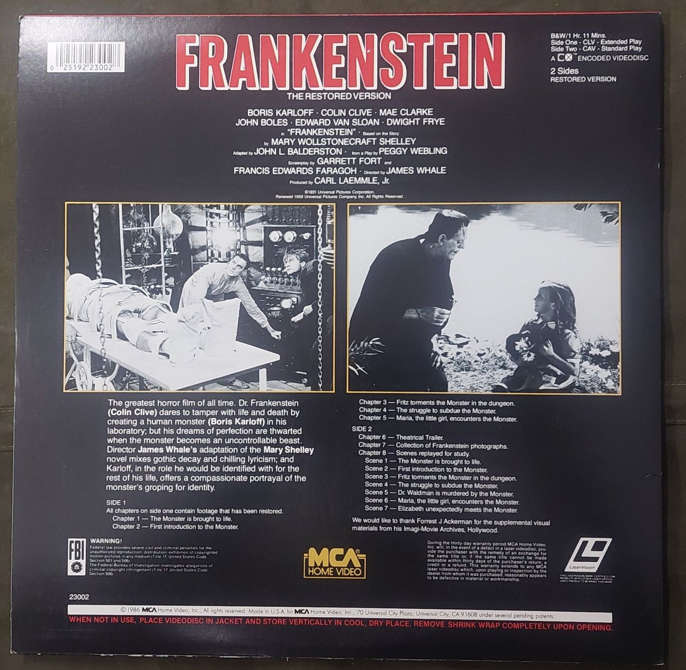 Tous les DVDs: Laserdisc NTSC Horror, lot de 3 discs – D'occasion à Chapelle-s-Moudon par gerryp 2